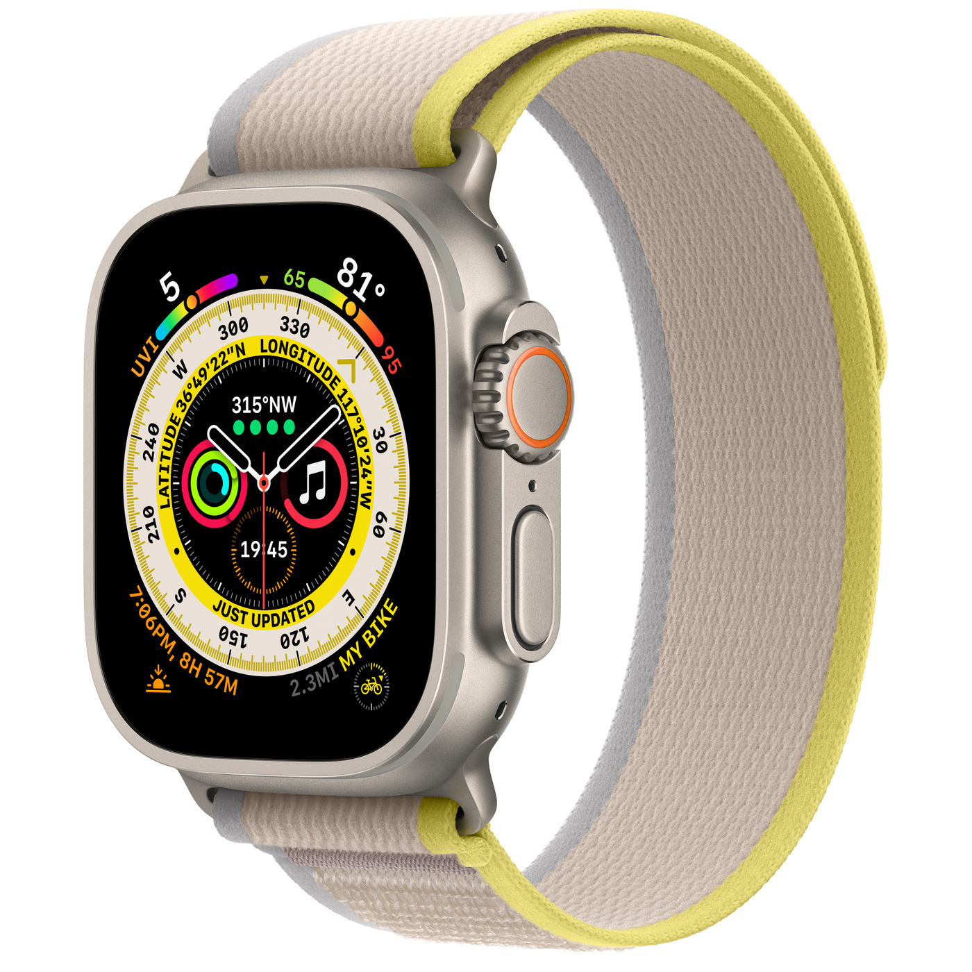 Умные часы Apple Watch Ultra 49mm Titanium Trail Loop Желтый / Бежевый