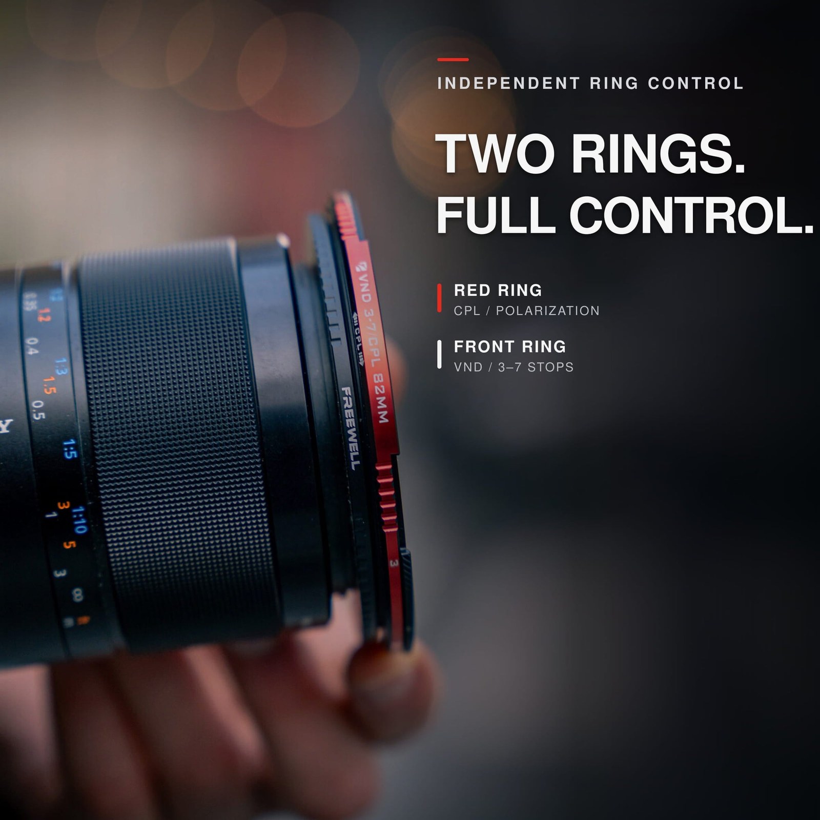 Светофильтр Freewell Ultra-thin Threaded Hybrid VND/CPL 3–7 Stop 77mm, фото 2