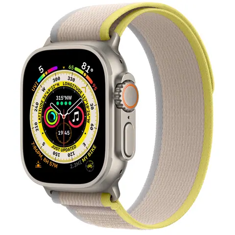 Умные часы Apple Watch Ultra 49mm Titanium Trail Loop Желтый / Бежевый