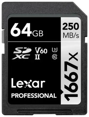 Карта памяти Lexar Professional 1667x SDXC 64GB UHS-II V60